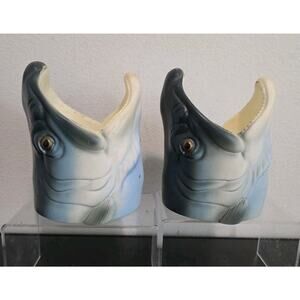 TWO River's Edge Rubber Rainbow Trout Fish Head Can Cooler Beer Pop Koozie